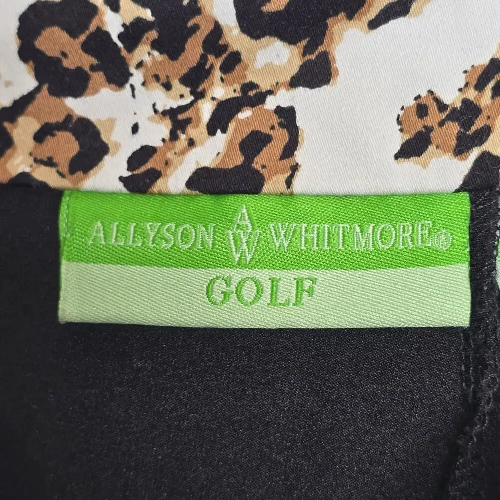 Allyson Whitmore Black and Leopard Print AW Golf Skirt Skort Size 14